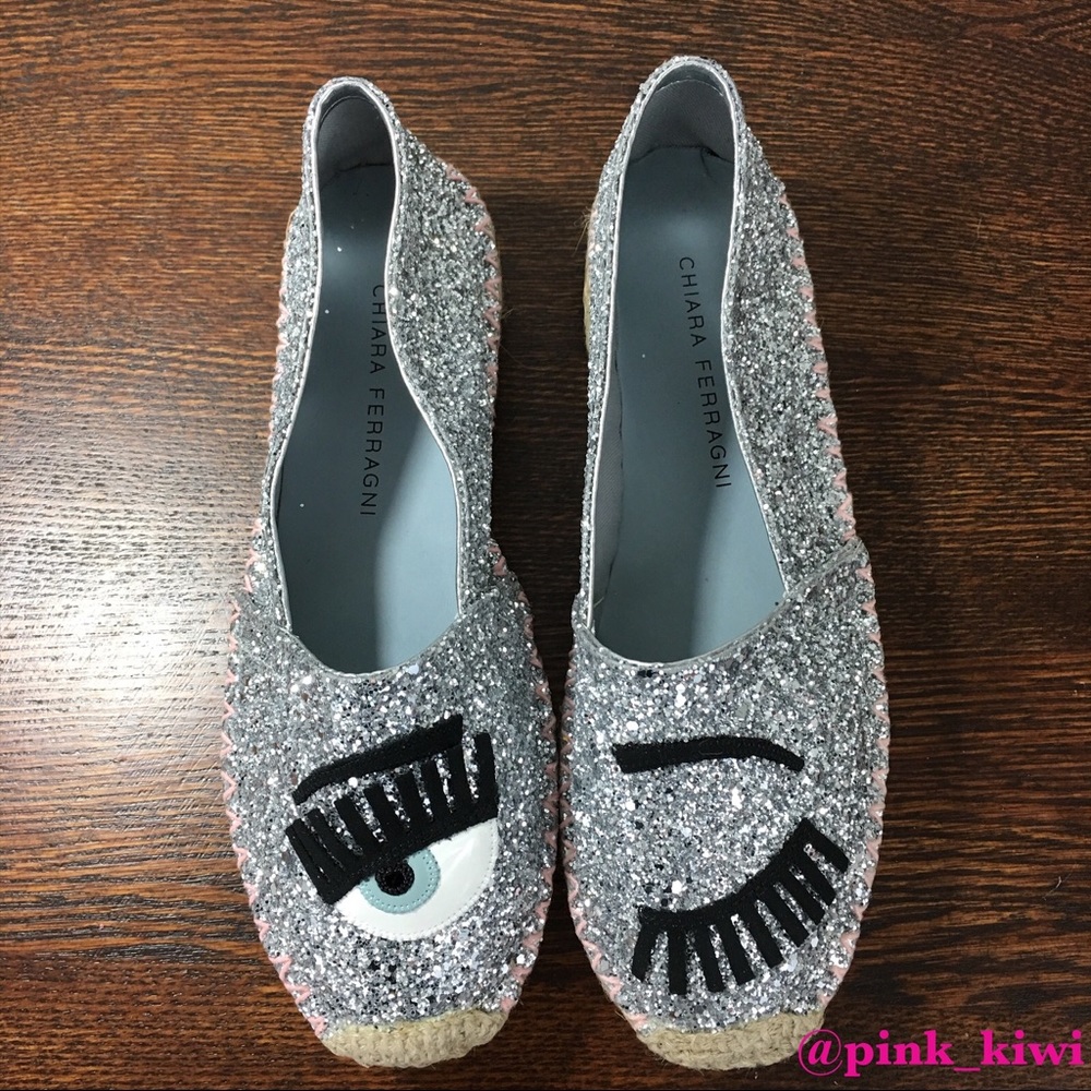⬇️REDUCED❗️ Chiara Ferragni Contrast Stitching Glitter Espadrille - Picture 3 of 12